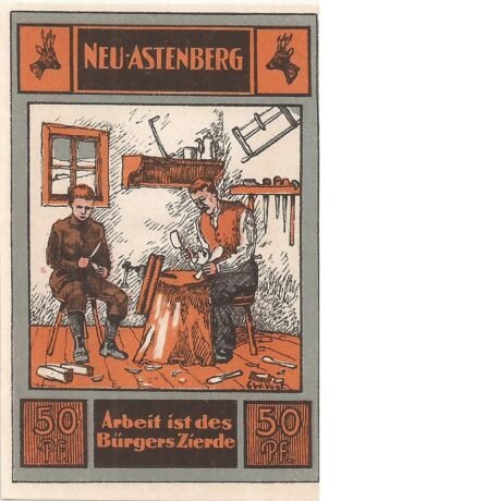 Реверс банкноты 50 fenigów (Niemcy) 1921