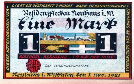 Аверс банкноты 1 marka (Niemcy) 1921