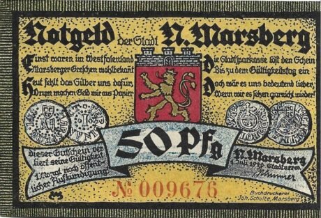 Аверс банкноты 50 fenigów (Niemcy) 1921