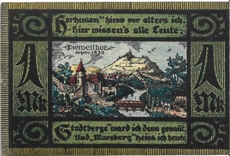 Реверс банкноты 1 marka (Niemcy) 1921