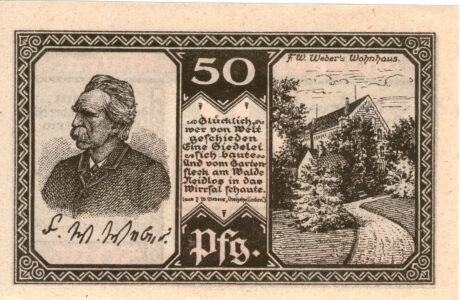 Реверс банкноты 50 fenigów Nieheim Advance Payment Association eG (Niemcy) z 1921 r.