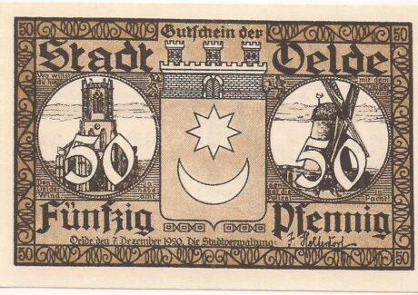 Аверс банкноты 50 fenigów (Niemcy) 1920