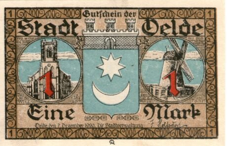 Аверс банкноты 1 marka (Niemcy) 1920