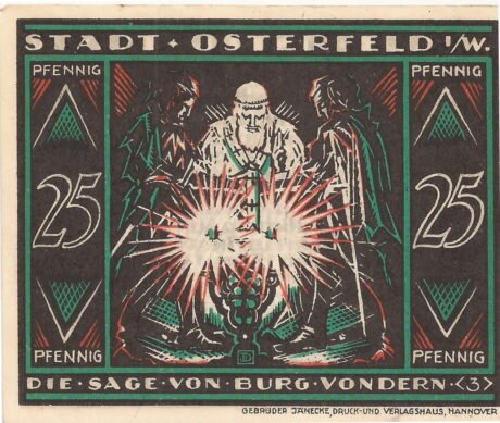 Реверс банкноты 25 fenigów (Niemcy) 1921