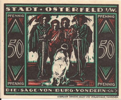 Реверс банкноты 50 fenigów (Niemcy) 1921