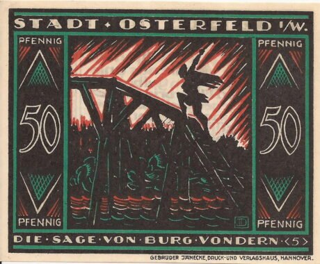 Реверс банкноты 50 fenigów (Niemcy) 1921