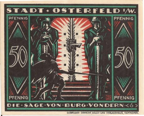 Реверс банкноты 50 fenigów (Niemcy) 1921