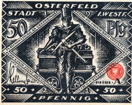 Аверс банкноты 50 fenigów (Niemcy) 1921