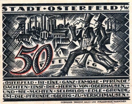 Реверс банкноты 50 fenigów (Niemcy) 1921