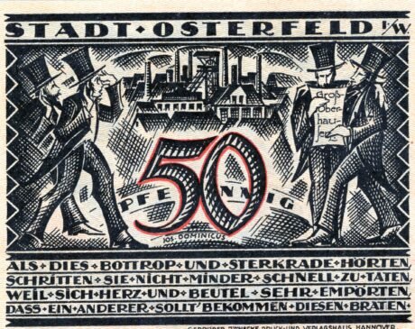 Реверс банкноты 50 fenigów (Niemcy) 1921