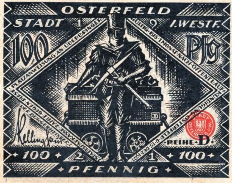 Аверс банкноты 100 fenigów (Niemcy) 1921