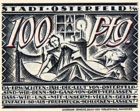 Реверс банкноты 100 fenigów (Niemcy) 1921