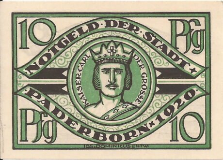 Реверс банкноты 10 fenigów (Niemcy) 1920