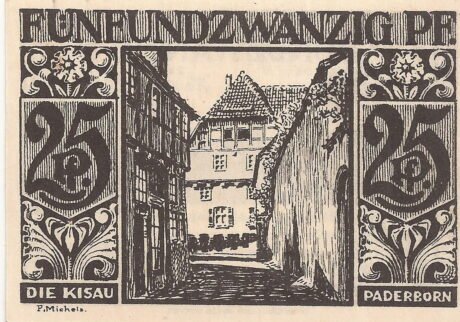Реверс банкноты 25 fenigów (Niemcy) 1921