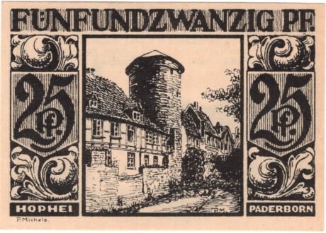 Реверс банкноты 25 fenigów (Niemcy) 1921