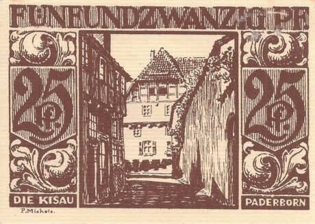 Реверс банкноты 25 fenigów (Niemcy) 1921