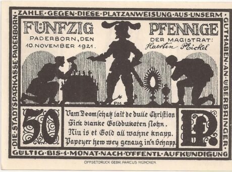 Аверс банкноты 50 fenigów (Niemcy) 1921