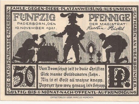 Аверс банкноты 50 fenigów (Niemcy) 1921