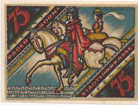 Реверс банкноты 75 пфеннигов 