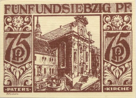 Реверс банкноты 75 пфеннигов (Германия) 1921 года