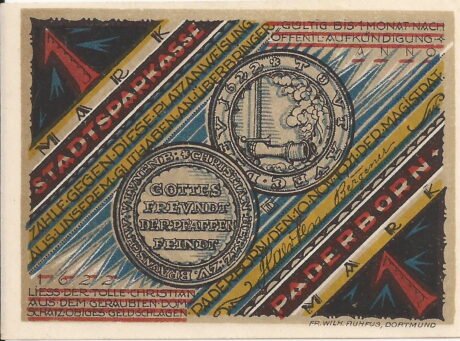 Аверс банкноты 1 marka „Miejska Kasa Oszczędnościowa” (Niemcy) 1920