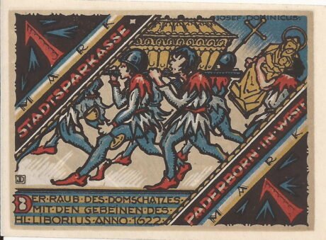 Реверс банкноты 1 marka „Miejska Kasa Oszczędnościowa” (Niemcy) 1920