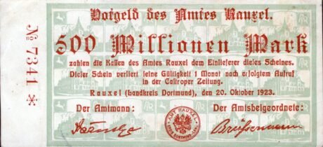 Аверс банкноты 500 000 000 marek (Niemcy) 1923
