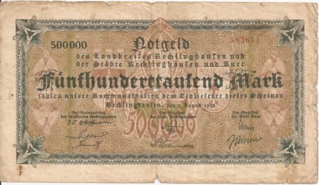 Аверс банкноты 500000 marek (Niemcy) 1923