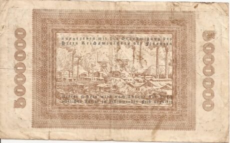 Реверс банкноты 5000000 marek (Niemcy) 1923