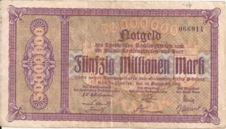 Аверс банкноты 50000000 марок (Германия) 1923 года