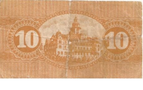 Реверс банкноты 10 fenigów (Niemcy) 1920