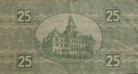 Реверс банкноты 25 fenigów (Niemcy) 1917