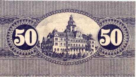 Реверс банкноты 50 fenigów (Niemcy) 1920