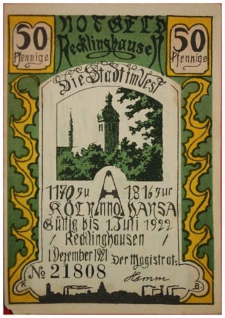 Аверс банкноты 50 fenigów (Niemcy) 1921