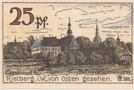 Реверс банкноты 25 fenigów (Niemcy) 1921