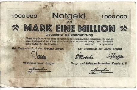 Аверс банкноты 1000000 marek (Niemcy) 1923