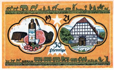 Реверс банкноты 50 fenigów (Niemcy) 1921