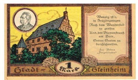 Реверс банкноты 1 marka (Niemcy) 1921