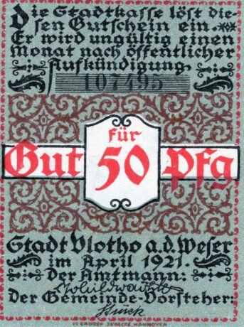 Аверс банкноты 50 fenigów (Niemcy) 1921