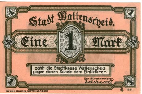 Аверс банкноты 1 marka (Niemcy)