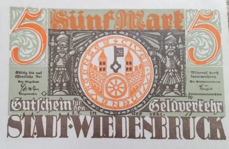 Аверс банкноты 5 marek (Niemcy) 1921