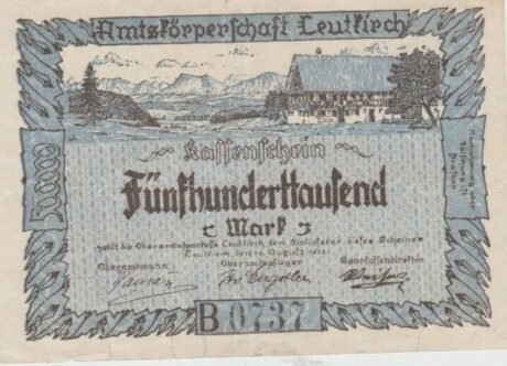 Аверс банкноты 500000 marek Oberamt Leutkirch (Niemcy) 1923