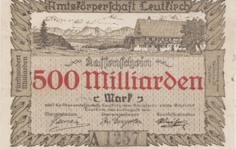 Аверс банкноты 50000000000000 marek Oberamt Leutkirch (Niemcy) 1923