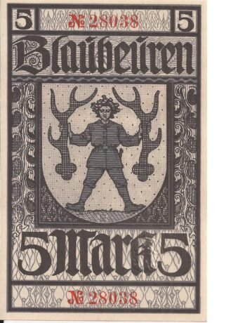 Реверс банкноты 5 марок (Германия)