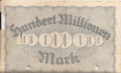 Реверс банкноты 100 000 000 marek (Niemcy) 1923