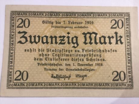 Аверс банкноты 20 marek (Niemcy) 1918