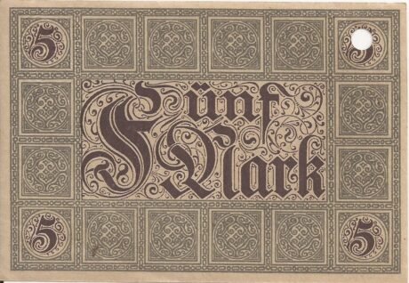 Реверс банкноты 5 marek (Niemcy) 1918