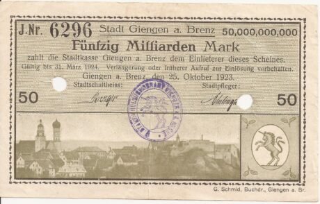 Аверс банкноты 50000000000 marek (Niemcy) 1923