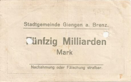 Реверс банкноты 50000000000 marek (Niemcy) 1923