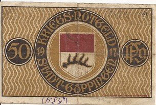 Реверс банкноты 50 fenigów (Niemcy)